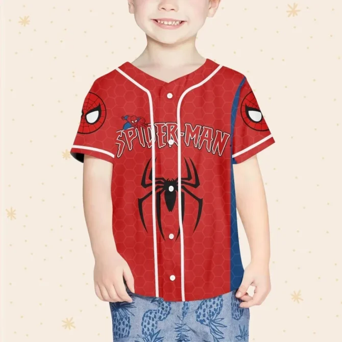 Custom Spider-Man Baseball Jersey For Kids/Youth/Adults - Personalize Name & Number! - Image 5