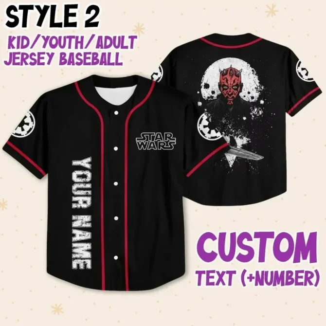 Custom Star Wars Baseball Jersey - Kids/Youth/Adult - Personalize With Your Name - Image 3