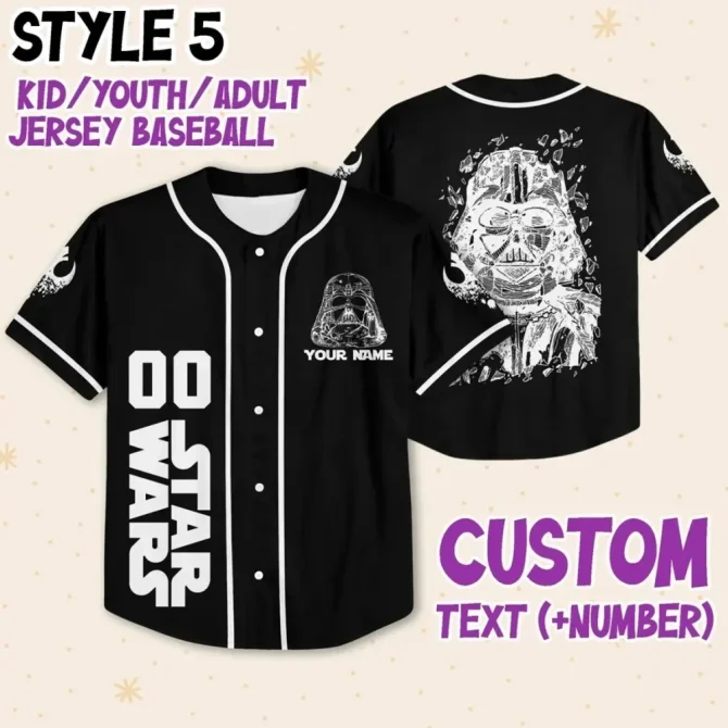 Custom Star Wars Baseball Jersey - Kids/Youth/Adult - Personalize With Your Name - Image 6