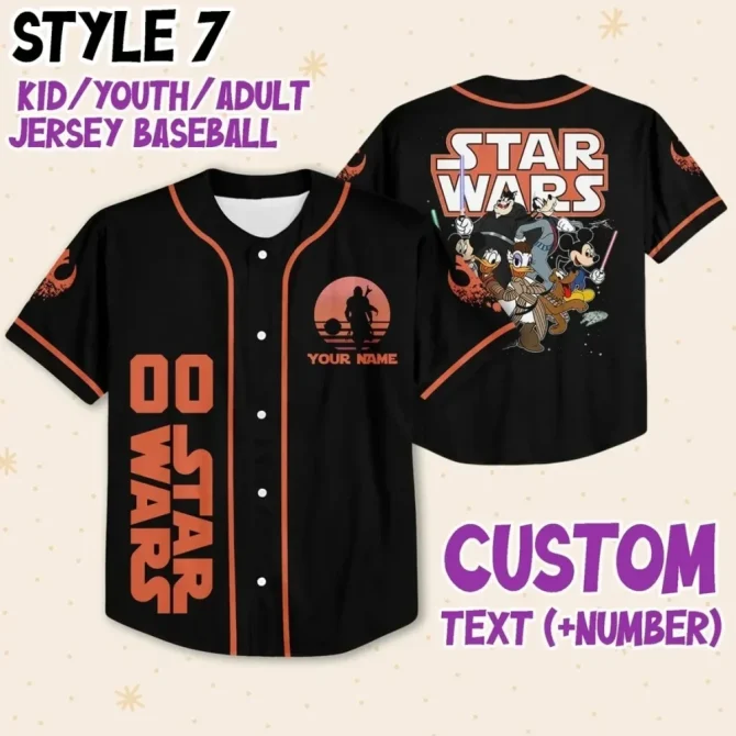 Custom Star Wars Baseball Jersey - Kids/Youth/Adult - Personalize With Your Name - Image 8