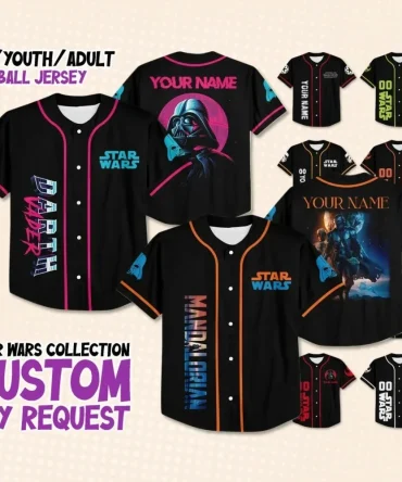 Custom Star Wars Baseball Jersey - Kids/Youth/Adult - Personalize With Your Name