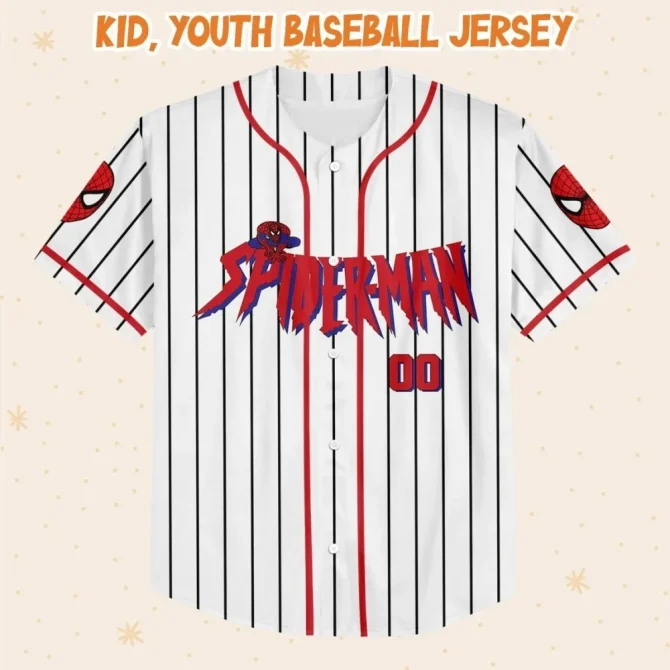 Custom Spider Hero Baseball Jersey - Kids/Youth/Adult - Personalize Name & Number! - Image 2