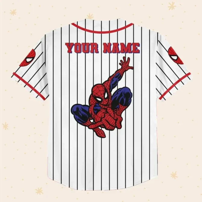 Custom Spider Hero Baseball Jersey - Kids/Youth/Adult - Personalize Name & Number! - Image 3