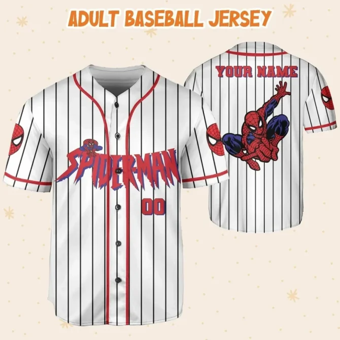 Custom Spider Hero Baseball Jersey - Kids/Youth/Adult - Personalize Name & Number! - Image 6