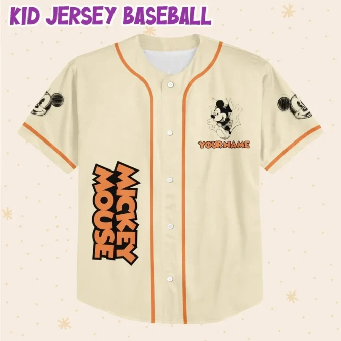Customizable Mickey Mouse Baseball Jersey For Kids, Youth & Adults - Add Your Name! - Image 2