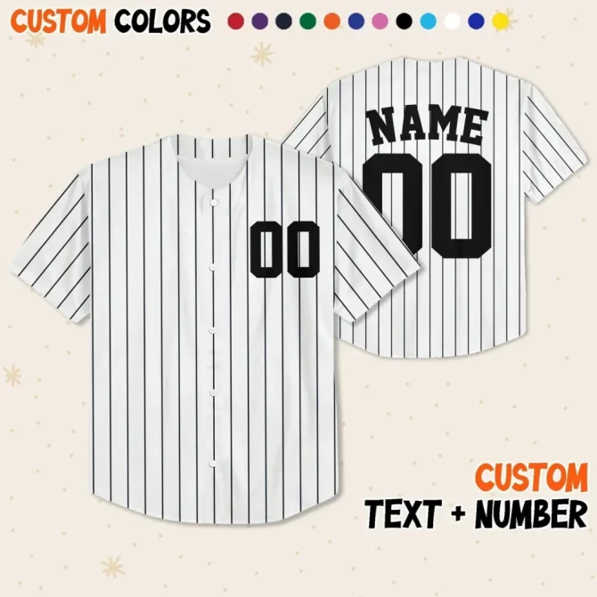 Custom Baseball Jersey – Personalize Name & Number – Multiple Colors Available!