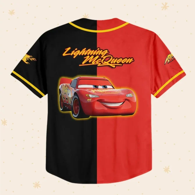 Custom Lightning Mcqueen Baseball Jersey - Kids/Youth/Adult Sizes - Add Name & Number! - Image 3