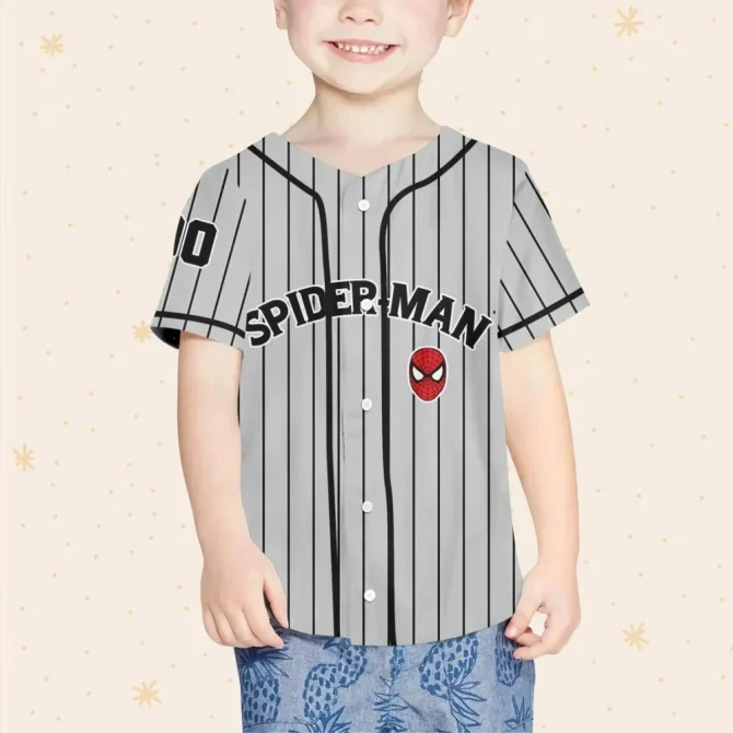 Custom Spider-Man Baseball Jersey For Kids/Youth/Adults – Personalize With Name & Number! - Image 4