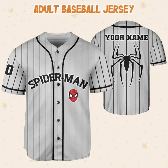Custom Spider-Man Baseball Jersey For Kids/Youth/Adults – Personalize With Name & Number! - Image 5