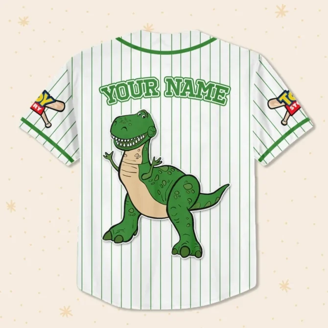 Custom Dinosaur Baseball Jersey For Kids/Youth/Adults - Add Your Name! - Image 3
