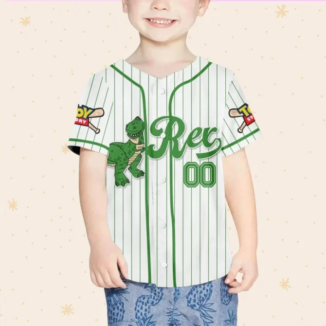Custom Dinosaur Baseball Jersey For Kids/Youth/Adults - Add Your Name! - Image 4
