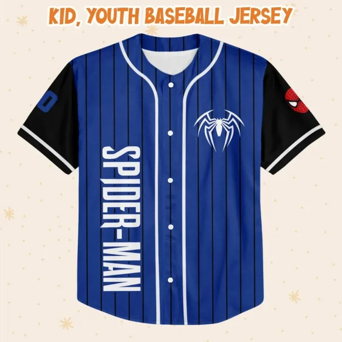 Custom Spider-Man Baseball Jersey - Personalized Name & Number For Kids/Youth/Adults - Image 2