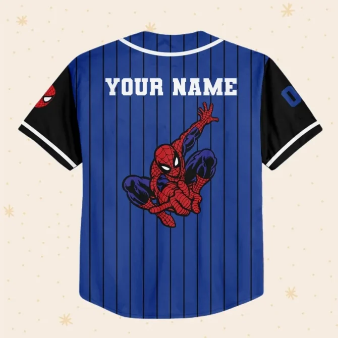 Custom Spider-Man Baseball Jersey - Personalized Name & Number For Kids/Youth/Adults - Image 3