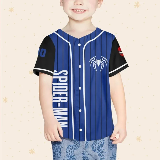 Custom Spider-Man Baseball Jersey - Personalized Name & Number For Kids/Youth/Adults - Image 4