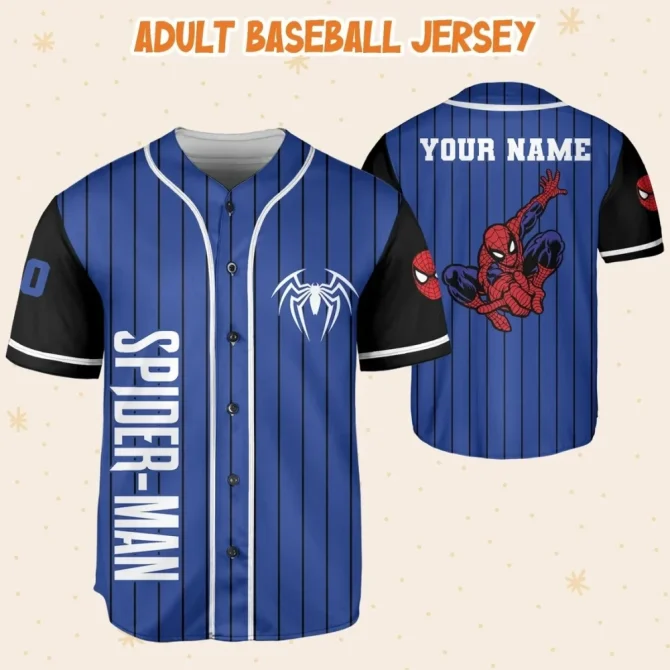 Custom Spider-Man Baseball Jersey - Personalized Name & Number For Kids/Youth/Adults - Image 5