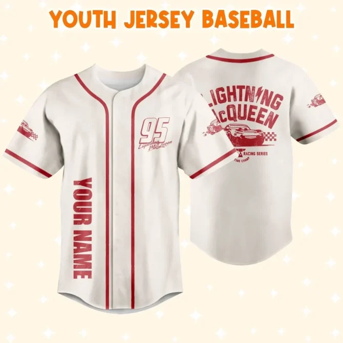 Custom Lightning Mcqueen Baseball Jersey - Kids/Youth/Adult - Personalize With Your Name! - Image 6
