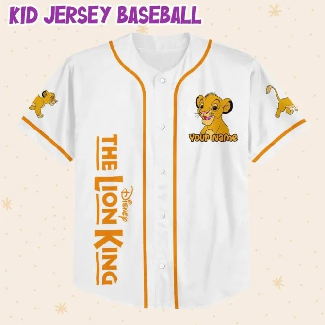 Custom Disney Lion King Baseball Jersey - Kids/Youth/Adult Sizes - Add Name & Number - Image 2