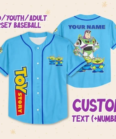 Custom Toy Story Baseball Jersey – Personalize Name & Number For Kids/Youth/Adults