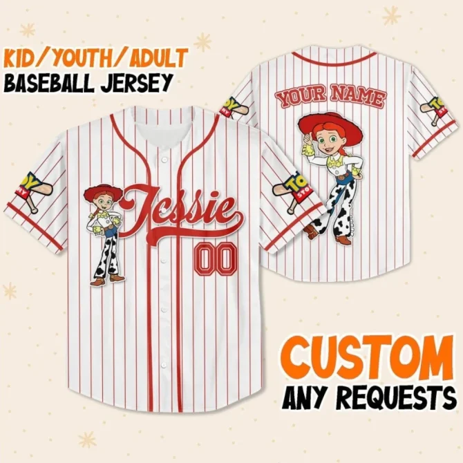 Custom Toy-Themed Baseball Jersey For Kids/Youth/Adults – Add Your Name!