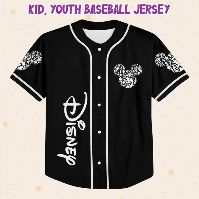 Personalized Baseball Jersey For Kids/Adults - Custom Name & Number - Disney-Inspired Design - Image 2
