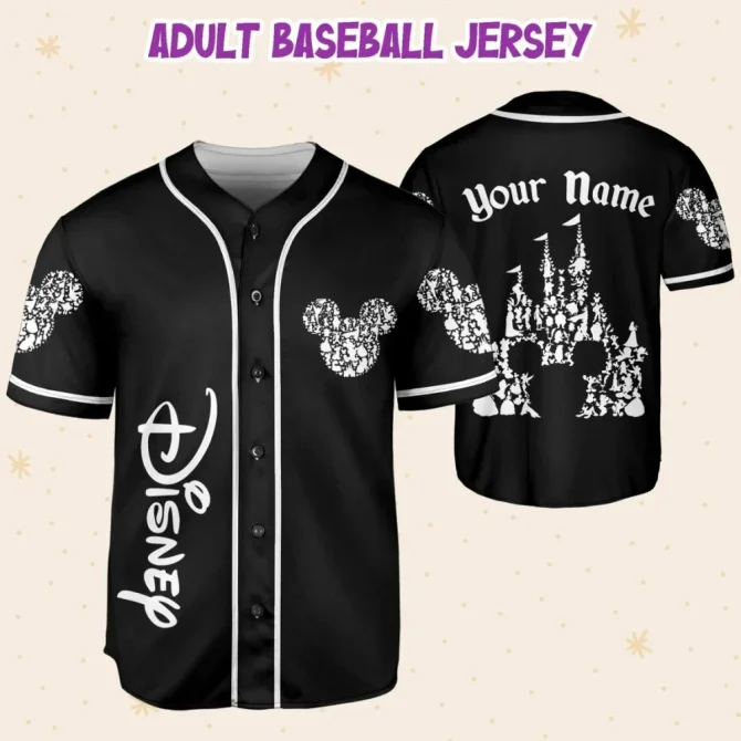 Personalized Baseball Jersey For Kids/Adults - Custom Name & Number - Disney-Inspired Design - Image 5