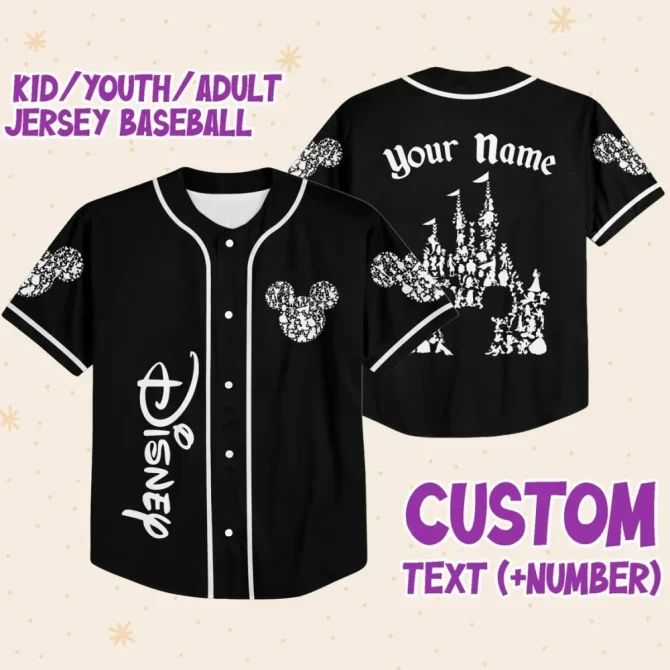Personalized Baseball Jersey For Kids/Adults - Custom Name & Number - Disney-Inspired Design