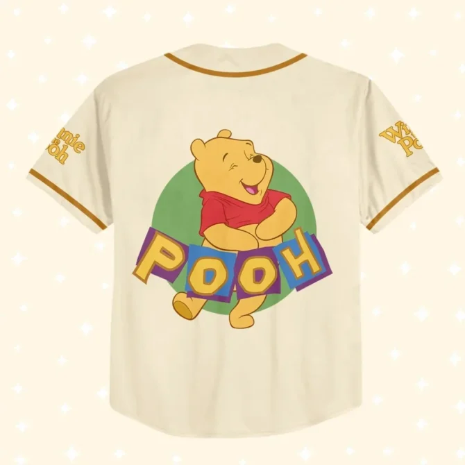Custom Disney Baseball Jersey For Kids/Adults - Personalized Winnie The Pooh Design - Image 3