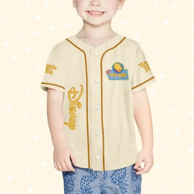 Custom Disney Baseball Jersey For Kids/Adults - Personalized Winnie The Pooh Design - Image 4
