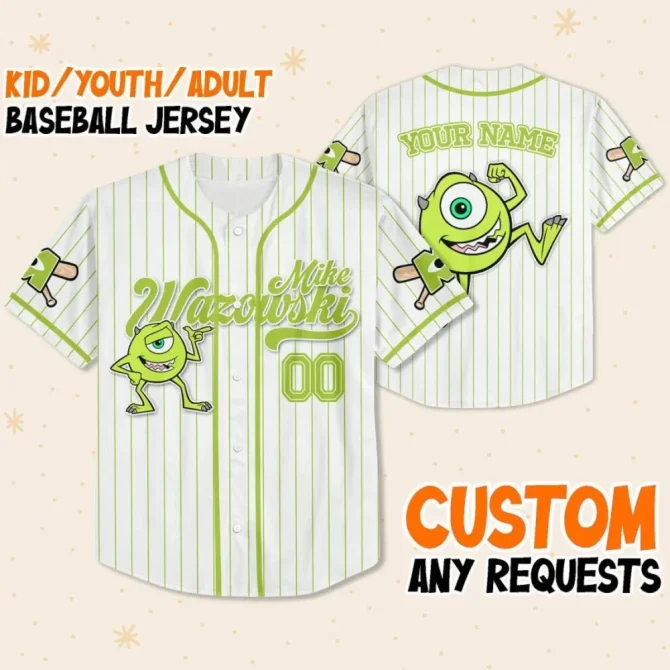 Customizable Kids/Youth/Adult Baseball Jersey - Add Your Name & Favorite Character!