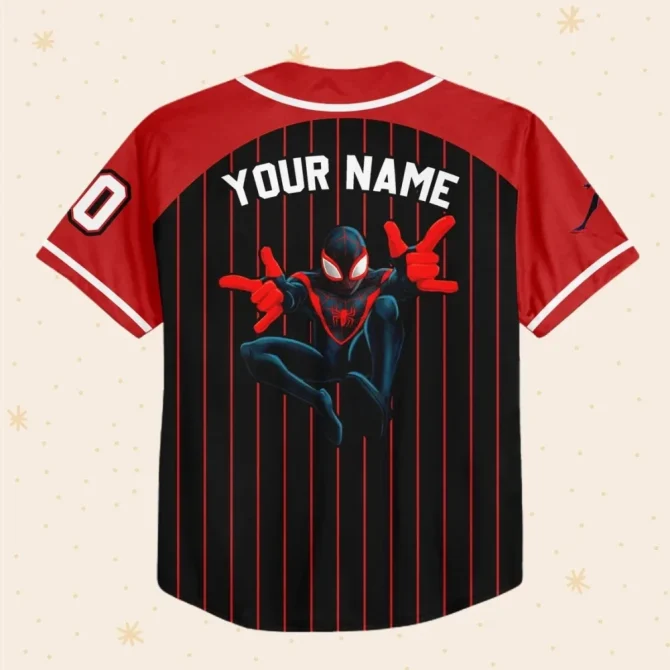 Custom Spider-Man Miles Morales Baseball Jersey - Kids/Youth/Adult - Add Name & Number! - Image 3