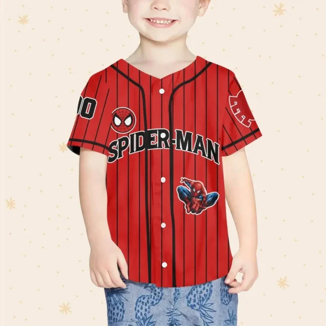 Custom Spider-Man Baseball Jersey For Kids/Adults - Personalize Name & Number! - Image 4