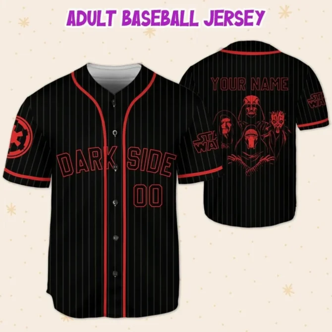 Custom Star Wars Dark Side Baseball Jersey – Kids, Youth & Adult Sizes - Image 5