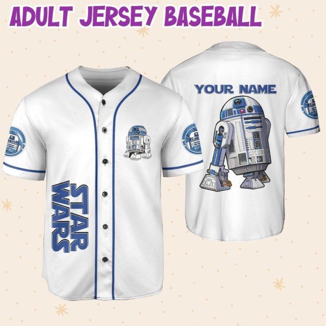 Custom Star Wars Jersey - R2-D2 Design - Personalize With Name & Number - Kids/Youth/Adult Sizes - Image 6
