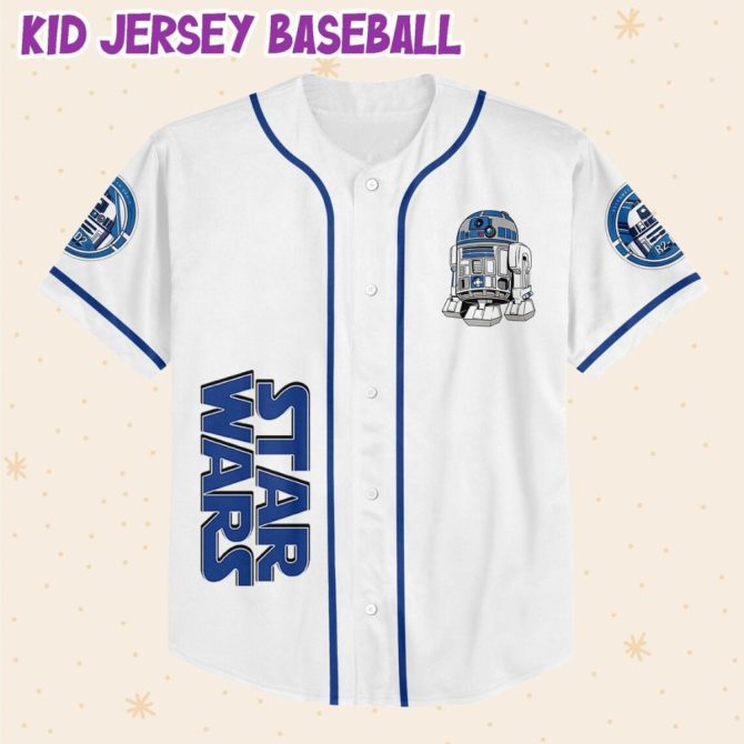 Custom Star Wars Jersey - R2-D2 Design - Personalize With Name & Number - Kids/Youth/Adult Sizes - Image 2