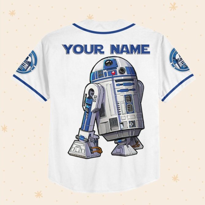 Custom Star Wars Jersey - R2-D2 Design - Personalize With Name & Number - Kids/Youth/Adult Sizes - Image 3