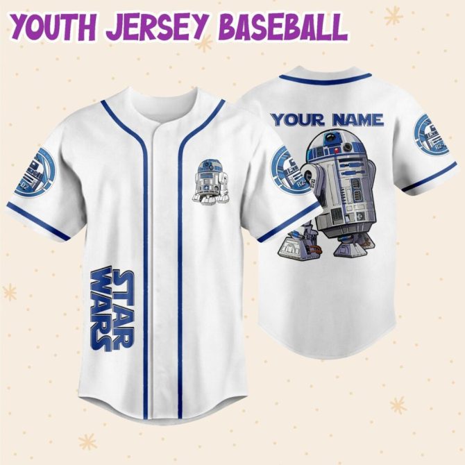 Custom Star Wars Jersey - R2-D2 Design - Personalize With Name & Number - Kids/Youth/Adult Sizes - Image 5
