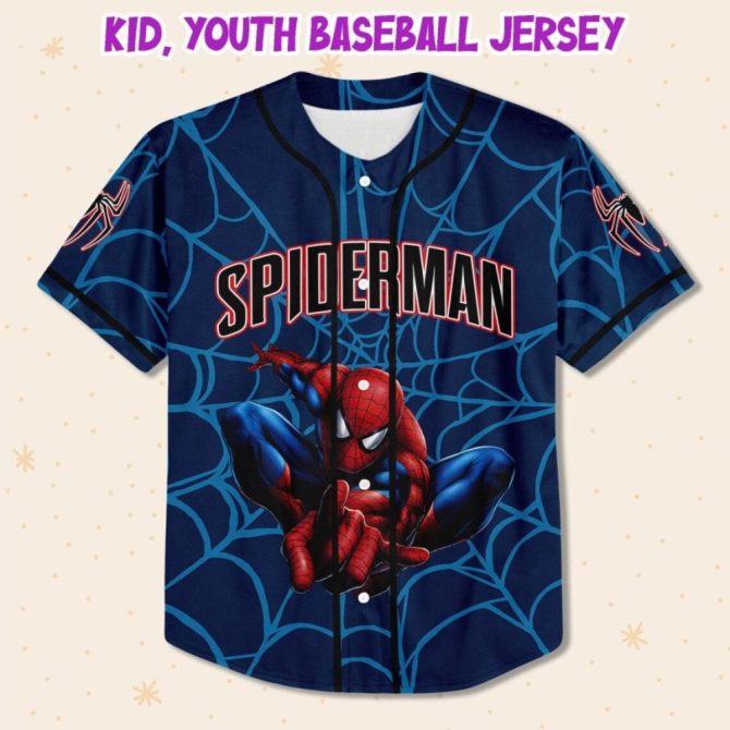 Custom Spider-Man Baseball Jersey – Personalize For Kids/Youth/Adults! - Image 2