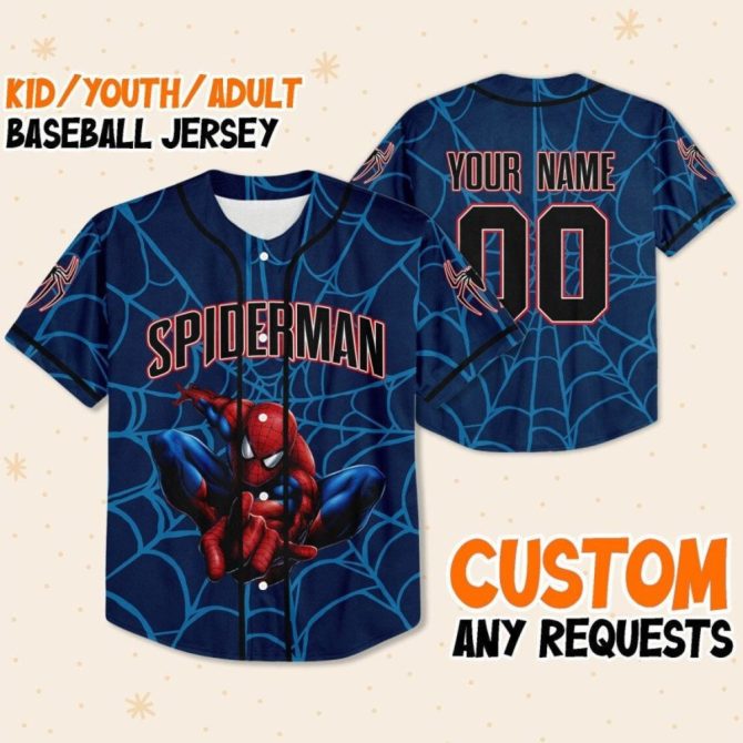 Custom Spider-Man Baseball Jersey – Personalize For Kids/Youth/Adults!