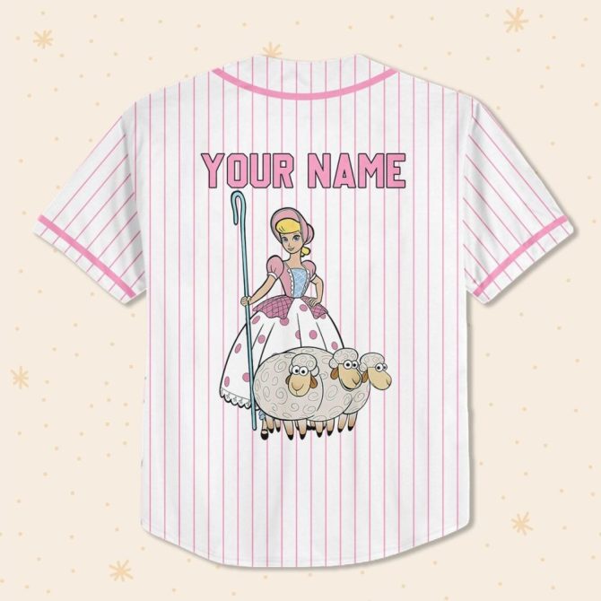 Custom Bo Peep Baseball Jersey For Kids/Youth/Adults – Personalize Your Name! - Image 3