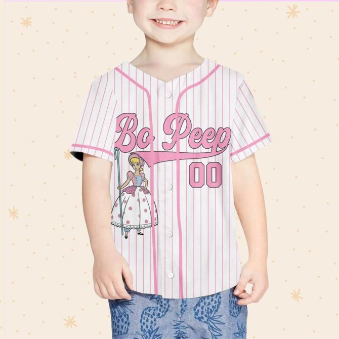 Custom Bo Peep Baseball Jersey For Kids/Youth/Adults – Personalize Your Name! - Image 4
