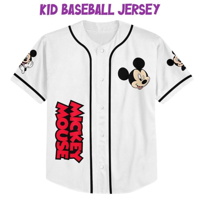 Custom Mickey Mouse Baseball Jersey - Kids/Youth/Adult Sizes – Add Your Name & Number! - Image 2
