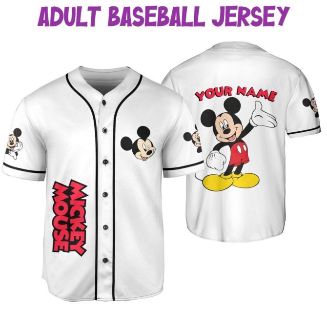 Custom Mickey Mouse Baseball Jersey - Kids/Youth/Adult Sizes – Add Your Name & Number! - Image 7
