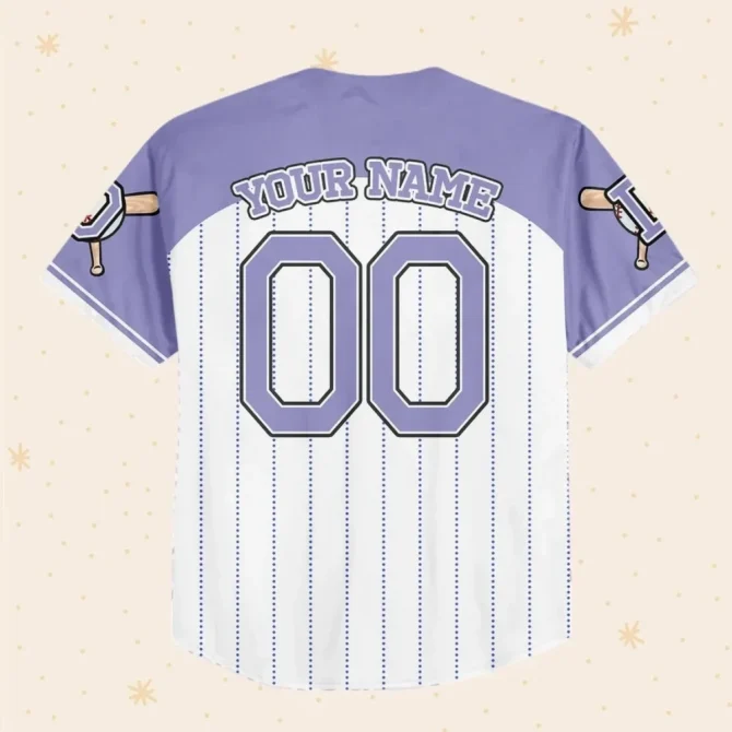 Custom Kids/Adult Baseball Jersey - Personalized Name & Number - Daisy Design - Image 3