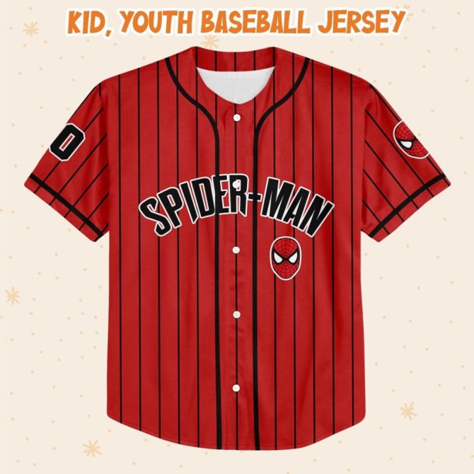 Custom Spider-Man Baseball Jersey For Kids/Adults – Personalized Name & Number - Image 2