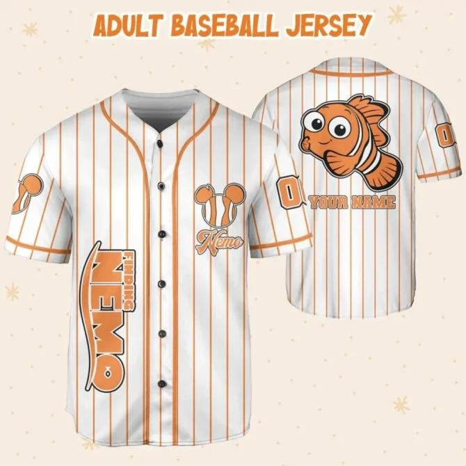 Customizable Nemo Baseball Jersey For Kids/Youth/Adults – Personalize With Name & Number! - Image 5