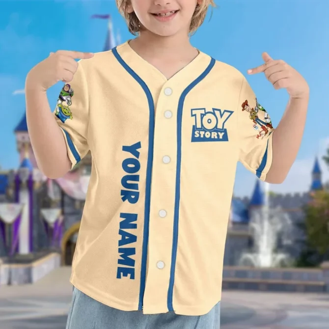 Customizable Toy Story Jersey - Personalized Name Kids Baseball Shirt - Image 2