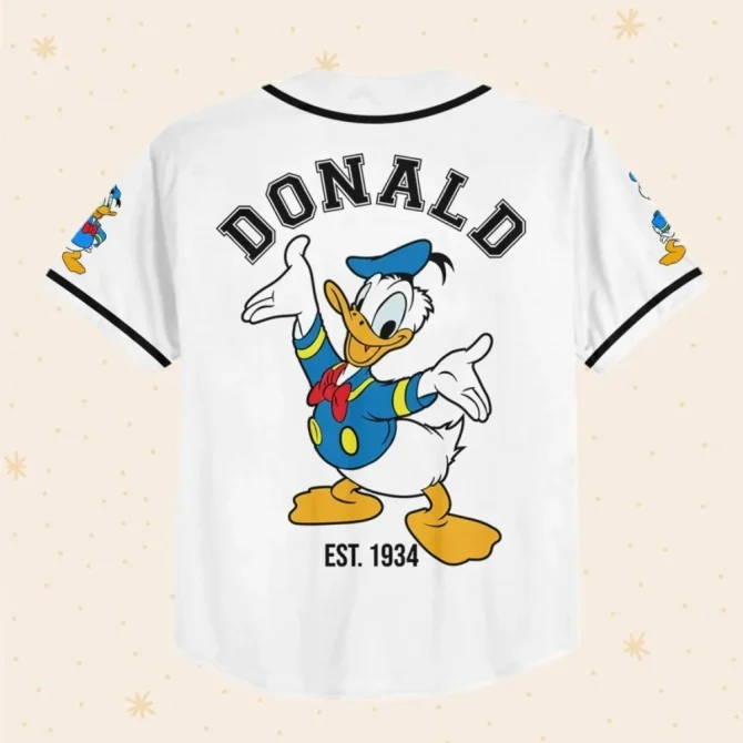Custom Disney Baseball Jersey For Kids/Adults - Add Your Name & Number - Donald Duck Design - Image 3