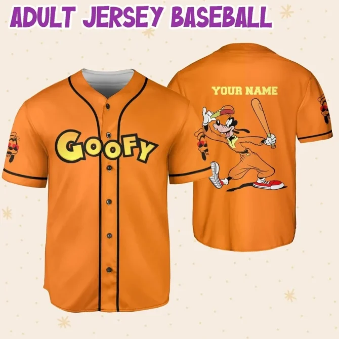 Custom Goofy Baseball Jersey For Kids/Youth/Adults - Personalize With Name & Number! - Image 6