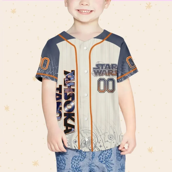 Custom Star Wars Baseball Jersey - Ahsoka Tano Design For Kids/Youth/Adults - Personalize Now! - Image 4