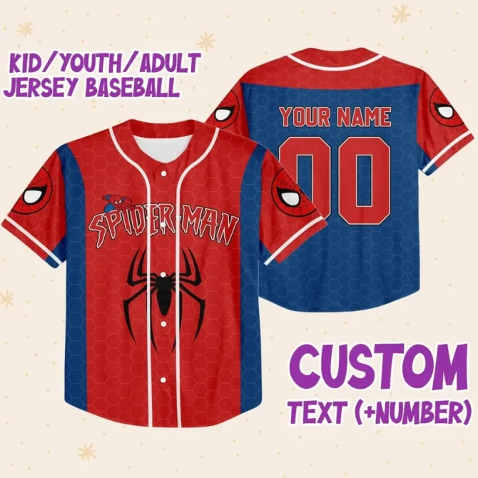 Customizable Spider-Themed Baseball Jersey - Adult Size, Perfect Gift For Fans! - Image 5